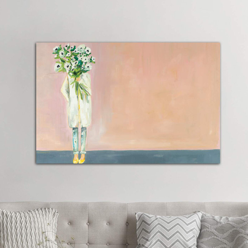 «Anemone» par Meredith Steele - reproduction d'art, Toile tendue, H 12 po x l 18 po x 1,5 po
