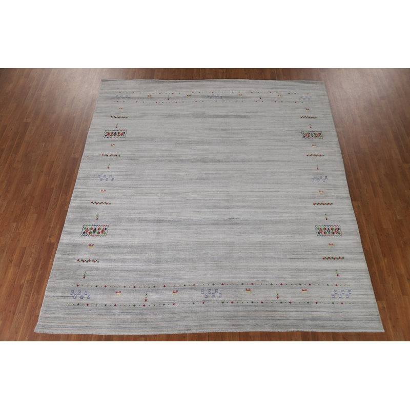 Tapis argenté gris Gabbeh