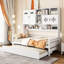 Lit de jour simple moderne avec armoire et lit gigogne, matelas de lit gigogne de 4 à 6 po - Bois précis dans un espace ferme blanc utilisant-1755999046-1755999041