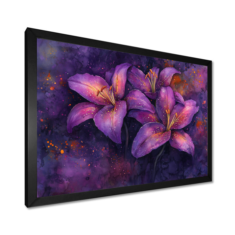 Imer - Floral Wall Art, Reproduction encadrée d'une seule photo, Noir, noir, noir, noir, H 12 po x l 20 po