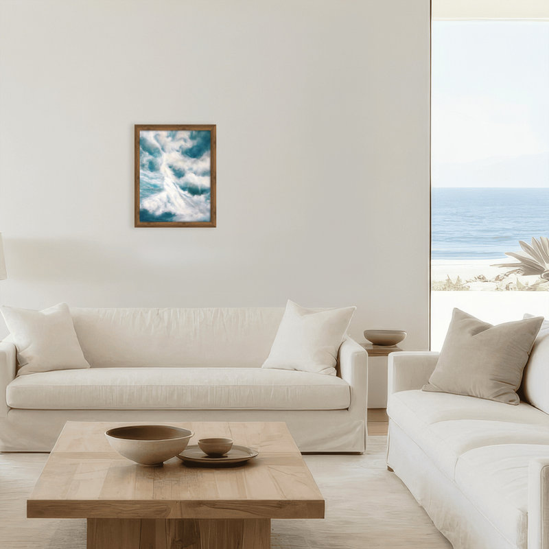 Coastal Retreat Underwater Clouds II by  - Floater Frame Print on Canvas, Brown, 20" H x 16" W x 1.125" D, Framed Print