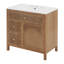 Armoire de meuble-lavabo 30 po Farmhouse, placage en bois d'acacia avec tiroirs profonds et portes à chevrons (naturel)