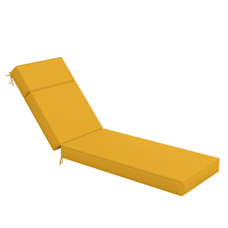 Wynee Outdoor 4'' Chaise Lounge Cushion (1 Pcs), Yellow, 72" W x 21" D 