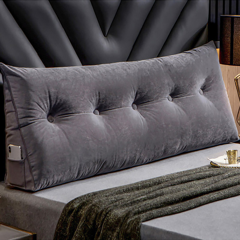 Housse et insert de coussin rectangulaire , gris, H 19,7 po x l 39,4 po