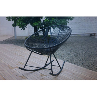 Chaise berçante d'extérieur en vinyle de style Acapulco (ensemble de 2)