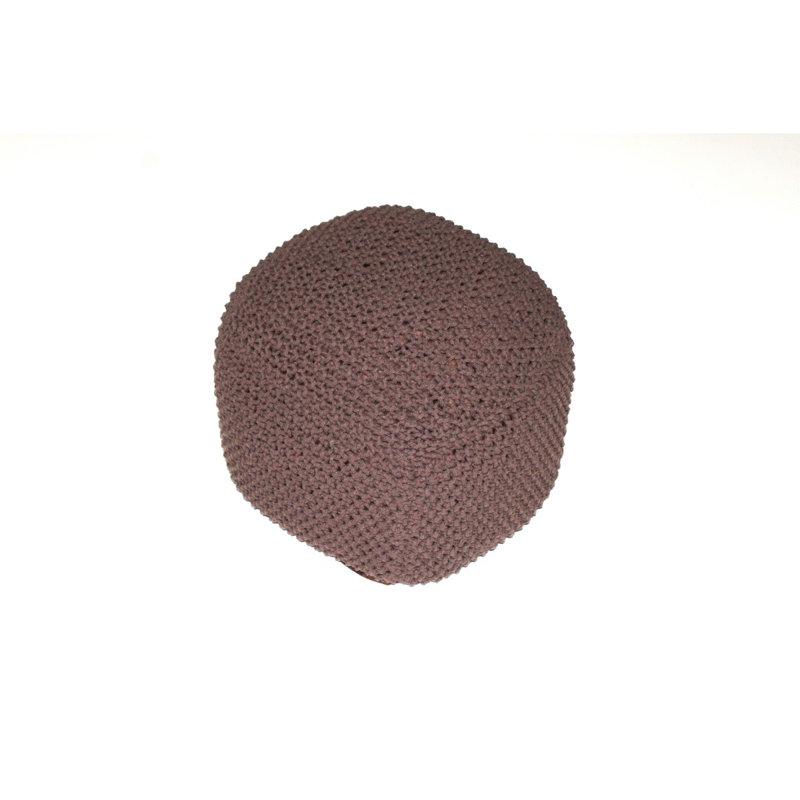 Pouf semi-arrondi - tricoté à la main - 100% coton (21 po x 21 po x 18 po)