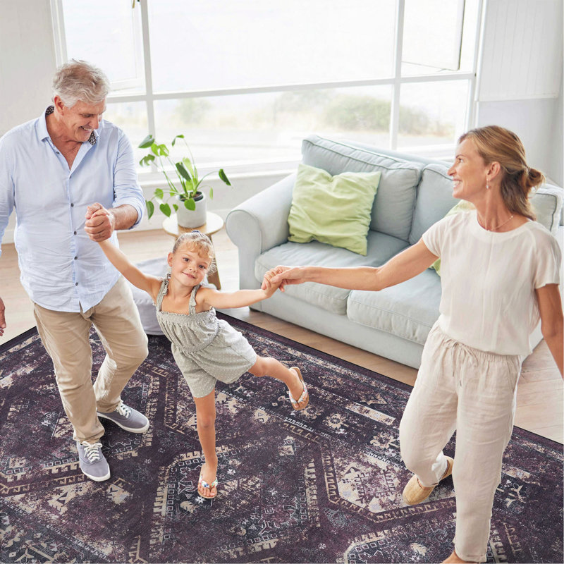 2'6''X10' Runner, Washable Rug, Low-Pile, Non-Slip, Non-Shedding, Foldable, Kid&Pet Friendly - Area Rugs For Living Room, Bedroom, Kitchen, Dining Room Rug