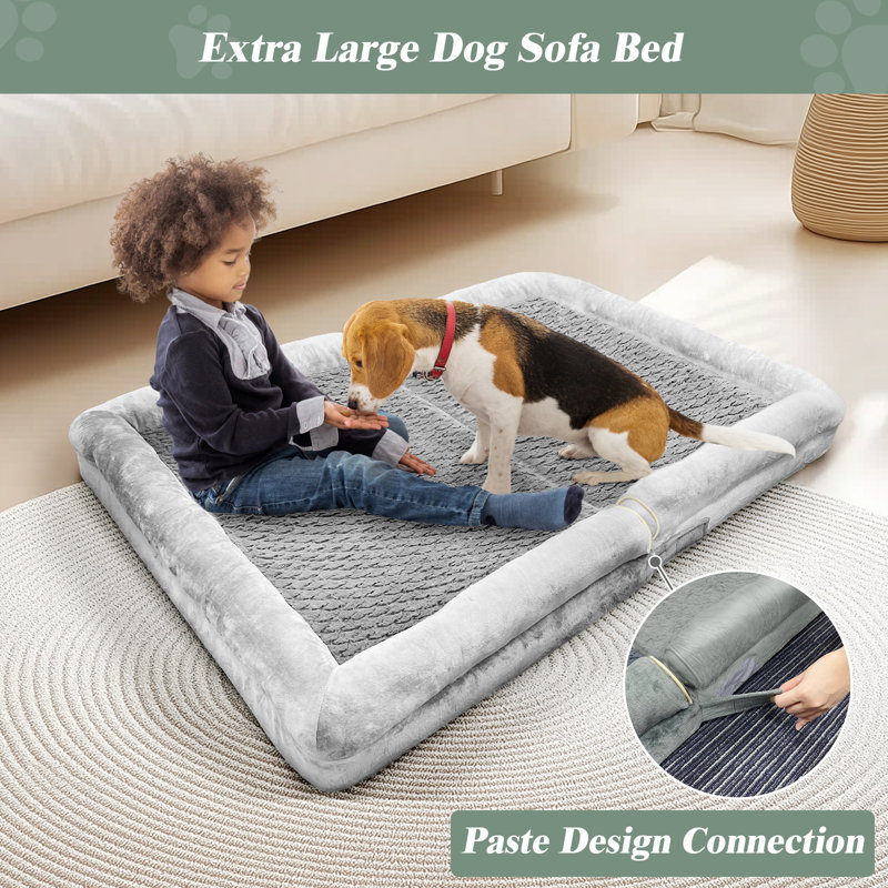 Lit pour chien apaisant pour petits chiens, Gris, L 44 po x l 31,5 po x H 6,5 po