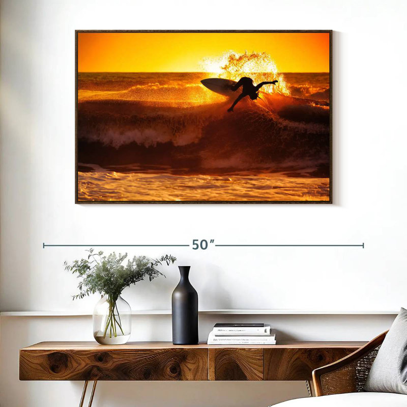 Gillard Surfboard Addict Canvas Print, 27" H x 40" W, Walnut