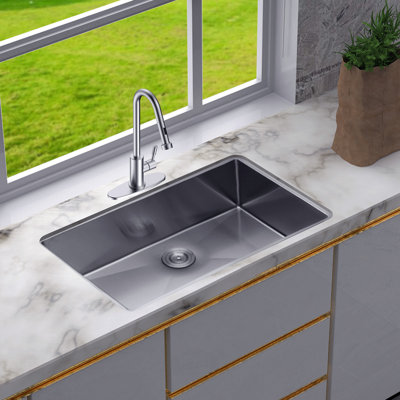 Undermount Single Bowl Stainless Steel Kitchen Sink