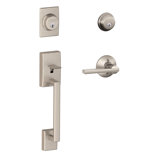 Century Handleset with Double Cylinder Deadbolt and Latitude Door Lever and Rosette