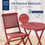  Ensemble bistro 3 pièces en bois d'acacia, meubles de patio pliants avec 2 chaises, table - rubis-1709319796