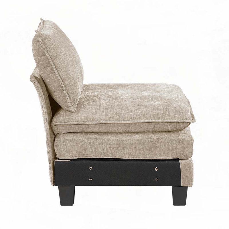 Causeuse en tissu d'ameublement en chenille, Taupe