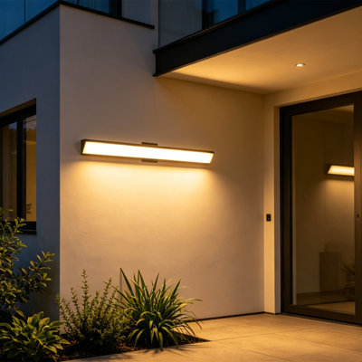 35.4'' Slender Sideway Outdoor Hardwired Bar Wall Sconce with LED Light Source