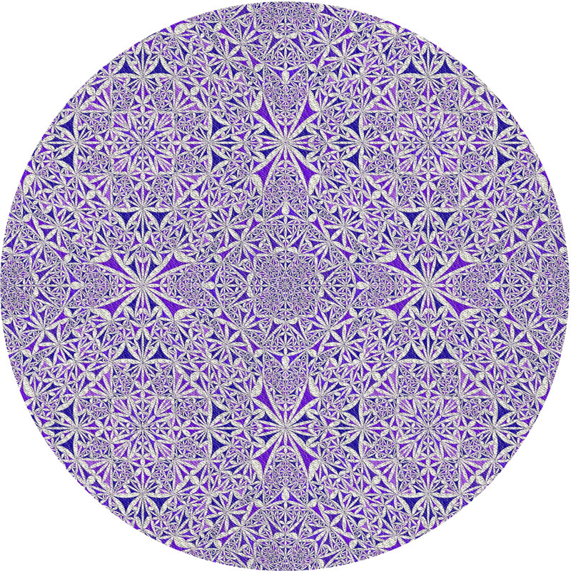Tapis décoratif violet Damas, Rond 4 pi