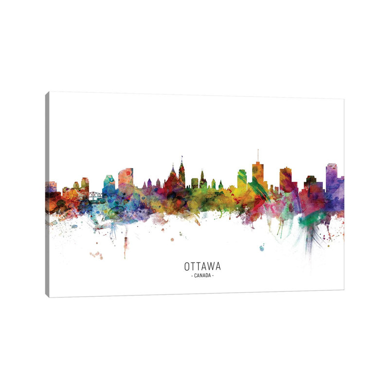 «Ottawa Canada Skyline» par Michael Tompsett, impression sur toile tendue, H 26 po x l 40 po x 1,5 po