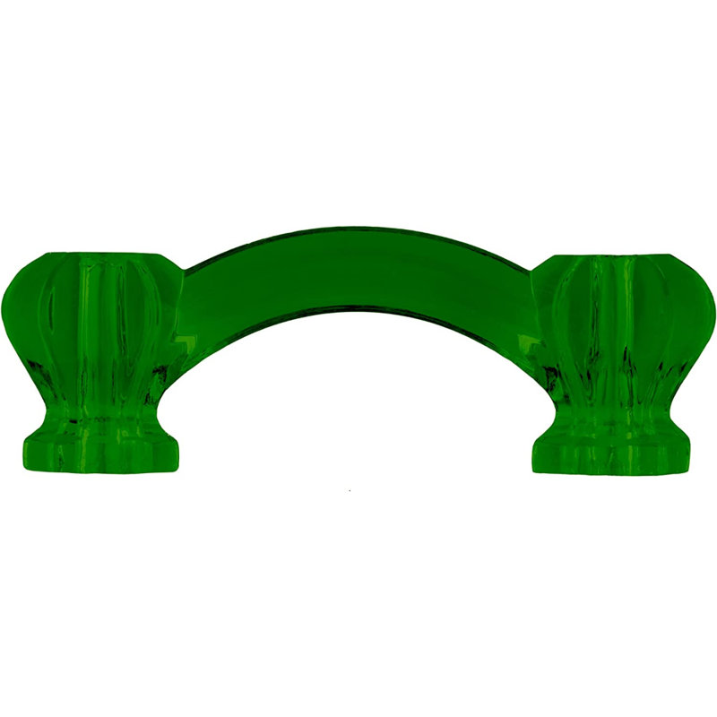 Depression Era Hexagonal Drawer Pull (Centers: 3"), Emerald Green