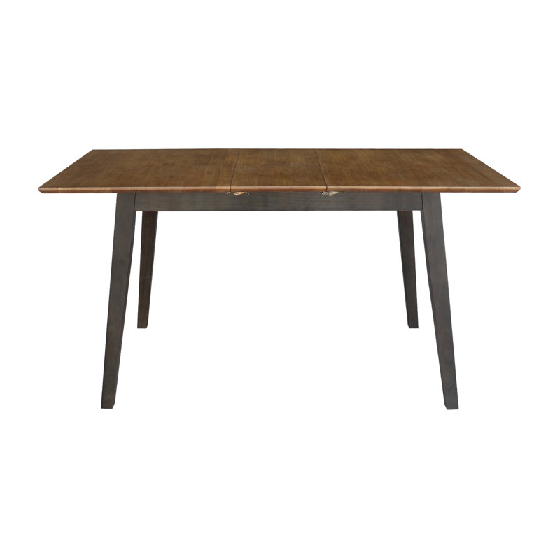 Montana Solid Wood Butterfly Extension Dining Table, Hickory, Washed Coal