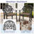 3-Piece Cast Aluminum Bistro Dining Set,39.37" Round Table with Umbrella Hole & 2 Stackable Chairs with Brown Cushions-608471639