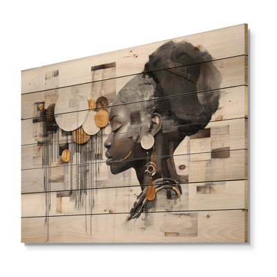 Aura spirituelle de l'art africain IV - Global Wood, art mural sur bois de pin naturel