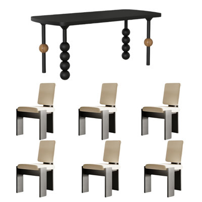 Selected Dining Table Set Made of Birch Wood