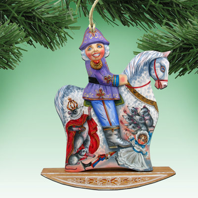 5'' Handmade Wood Hanging Figurine Ornament
