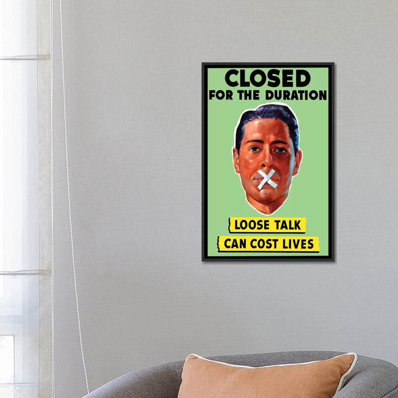 Publicité rétro sur toile, H 26 po x l 18 po x P 1,5 po, Toile avec cadre noir, Pas de tapis