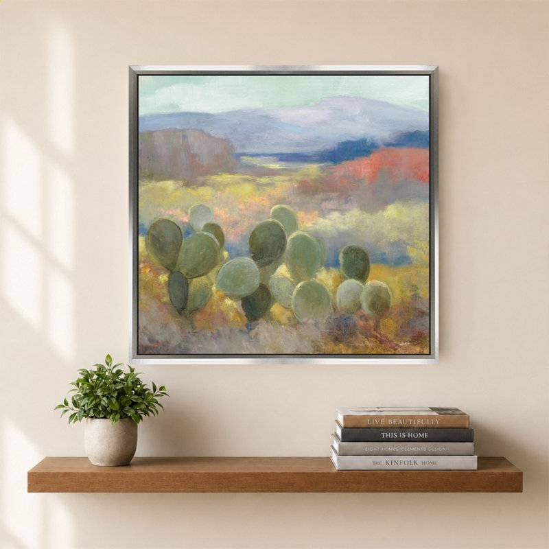 «High Desert II» par Julia Purinton - impression sur toile, 40" H x 40" W, Silver