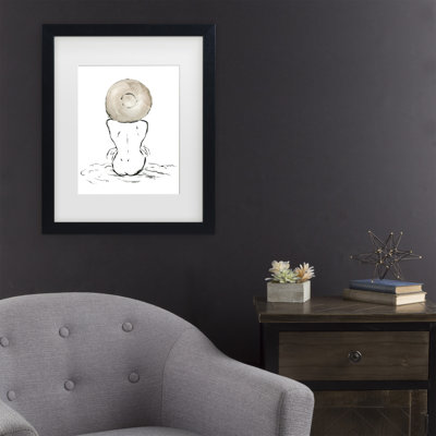 Framed Wall Art - Chloe Elliott ‘Girl with Hat’ Wall Decor with Matted Frame - Living Room, Kitchen, and Bathroom Art  - 11x14