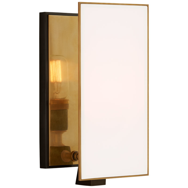 Thomas O'Brien Albertine 1 - Light Small Armed Sconce, White Diffuser, Polished Nickel
