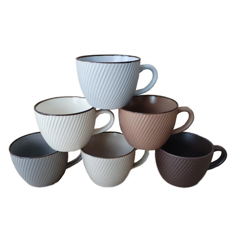 ENSEMBLE DE TASSE 16PCS 16PCES MARCELLE AVEC SUPPORT NOIR DANS UNE BOÎTE DE COULEUR
