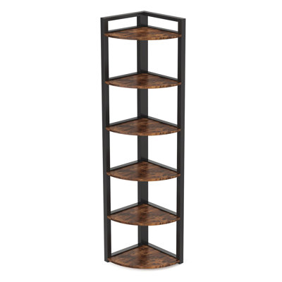 70.87" Industrial Bookcase with Metal Frame