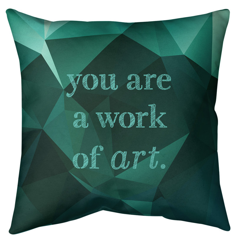 Coussin décoratif intérieur/extérieur travail d’art, 16 po x 16 po, Vert émeraude