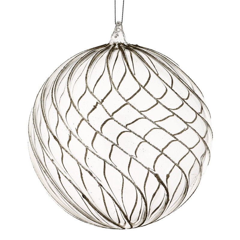 Ornement boule en verre opulent 6 "champagne