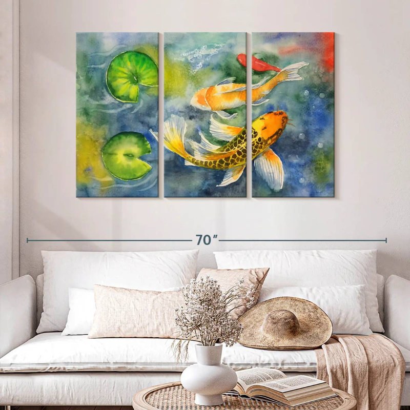 Brampt Pond Of Golden Koi, 32" H x 50" W