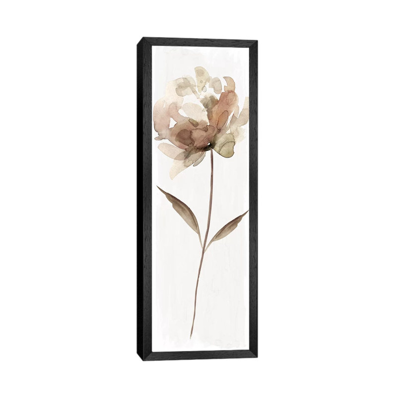 Neutral Bloom II by Carol Robinson - Panoramic Print on Canvas, 30.48 cm H x 91.44 cm W, Black Framed