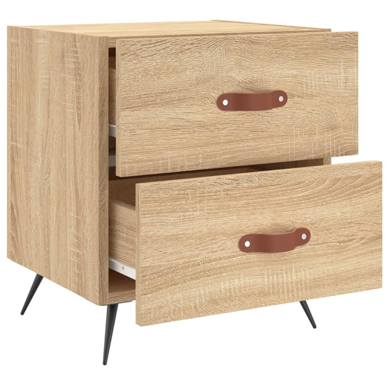 Hilaire 40 cm W Iron Bedside Table, White, Individual