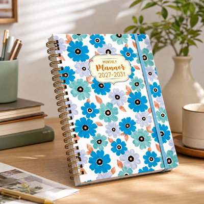 Decorative craft 5 Year Monthly Planner Floral   Notebook 60 Months Calendar Journal For Goal Tracking Schedule Organizer For Office School
