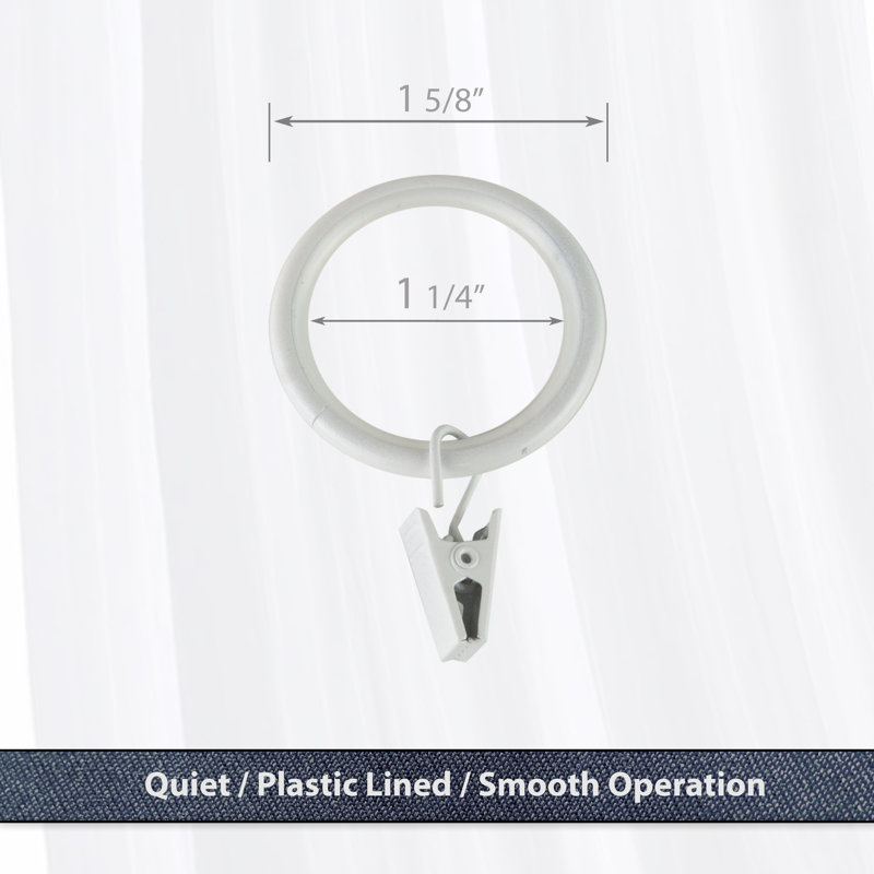 Anneaux de rideau Widmer, Blanc, 1-1/4"