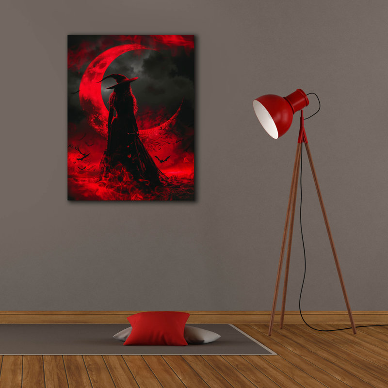 «Crimson Moon Enchantress», art mural sur toile, H 34 po x l 26 po x P 1,5 po