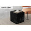 Table basse 15,7 po x 15,7 po x 15,7 po à texture de marbre noir en MDF - Design luxueux, décoration parfaite pour le salon.