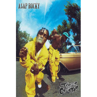  Affiche 24 x 36 pouces Asap Rocky & Tyler Creator sous licence officielle - Style rétro - Papier affiche - Prêt à encadrer