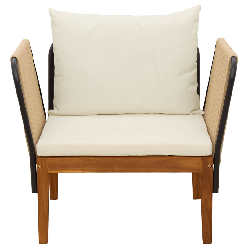 80 cm W Patio Sofa with Cushions, Cream White