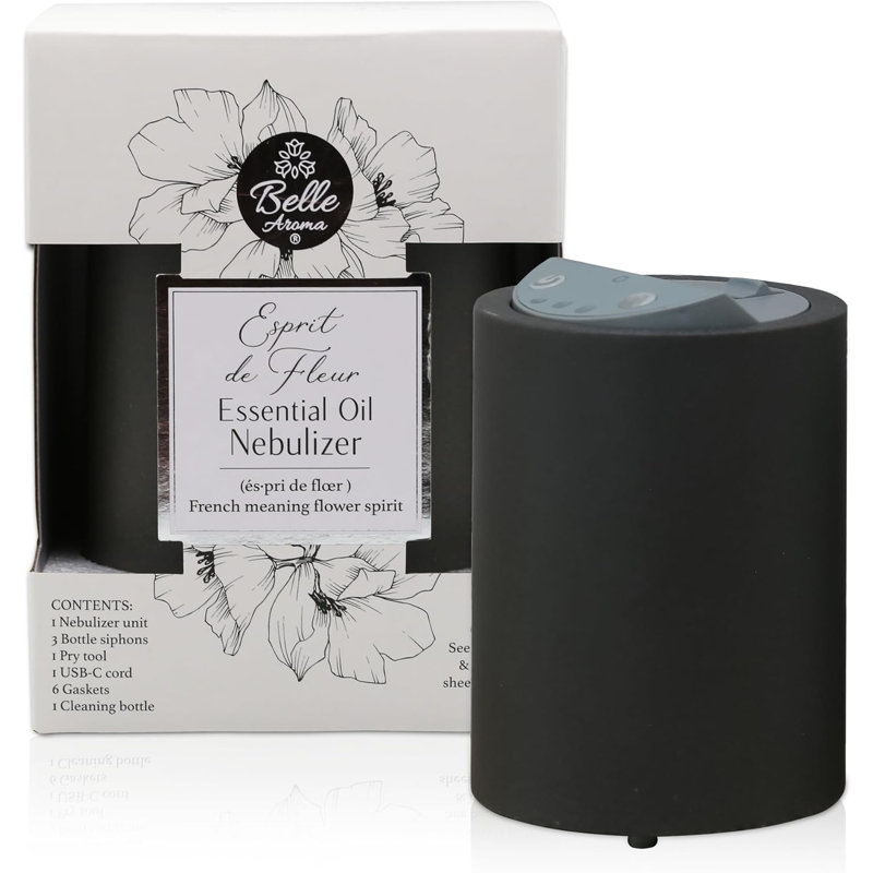 Diffuseur d'huiles essentielles sans eau et sans huile Esprit de Fleur, Noir, noir, noir, noir