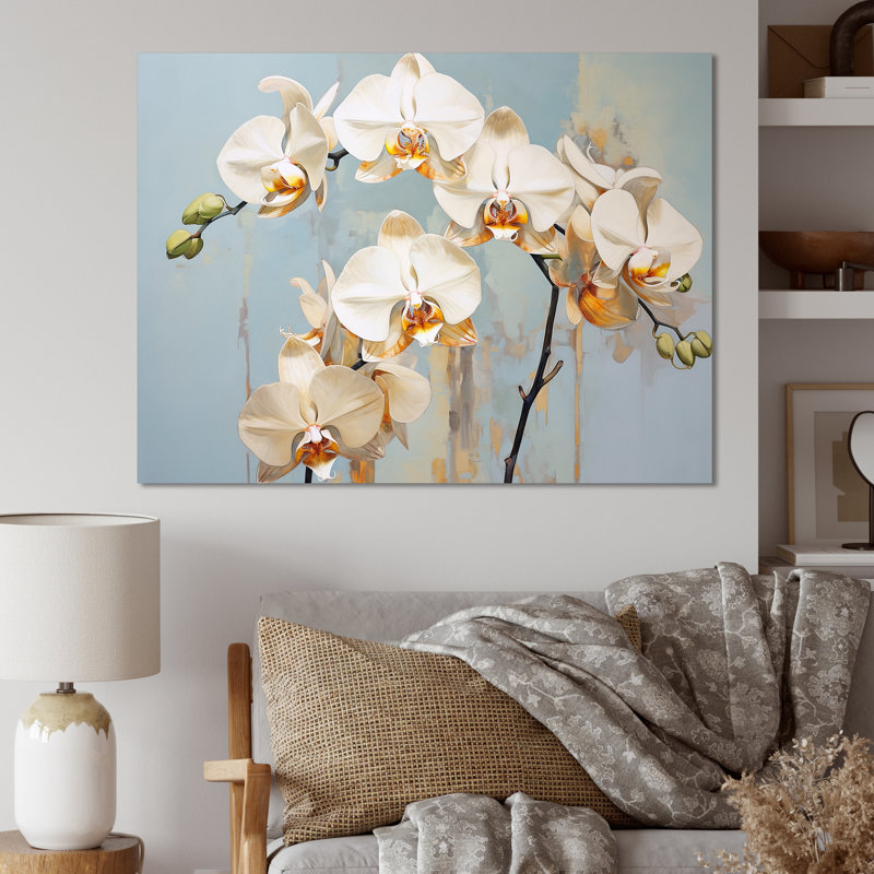 «Beige Orchids Tranquility VII», reproduction sur toile, Toile tendue, 30" H x 40" W