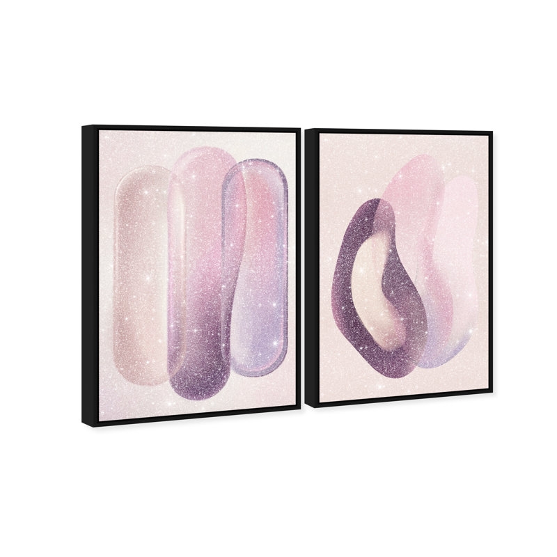 Berry Love Set Set by Oliver Gal, 92"H x 62"W, Black Floater Frame