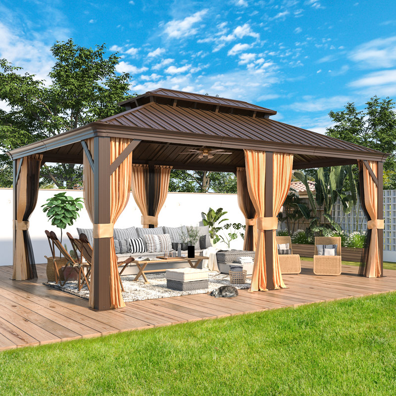 12 Ft. W X 18 Ft. D Aluminum Patio Gazebo, PRO Premium Gazebo