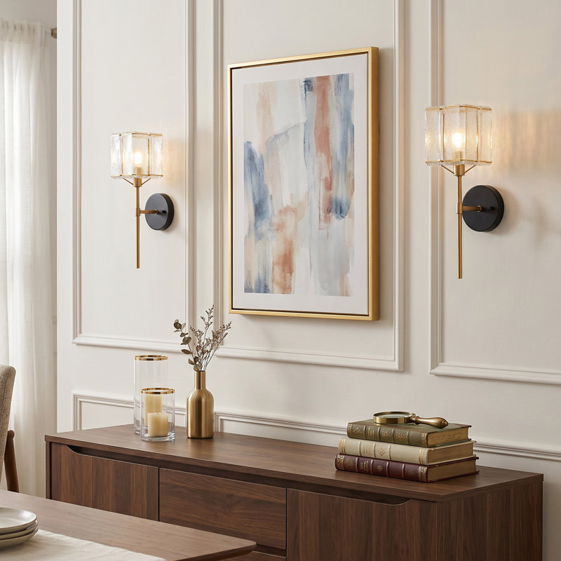 1-Light Frosted Glass Wall Sconce, 2
