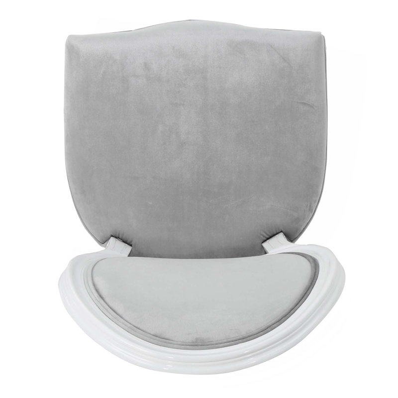 Chaise de salle à manger Classic, Velours gris, Blanc