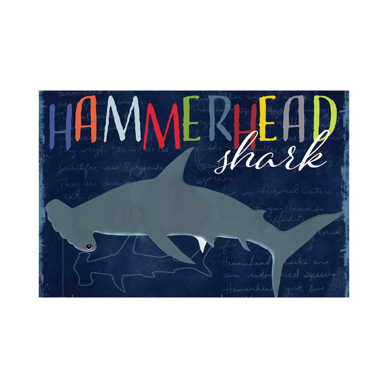 Hammerhead Shark by Daniela Santiago - Wrapped Canvas Gallery-Wrapped Canvas Giclée, 66.04 cm H x 45.72 cm W x 3.175 cm D